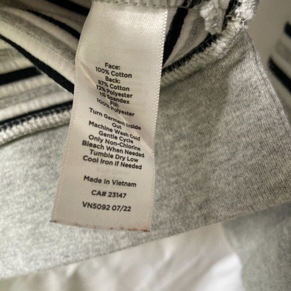 T By Talbots Womens White Black Turtleneck Striped Pullover Top Size X-Large - Picture 5 of 9